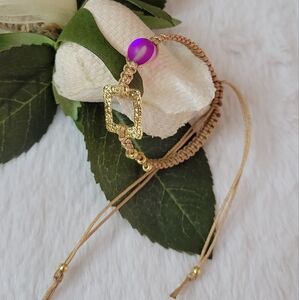 🪢NEW M02 Macrame Bracelet. Gold Style. Delicate. Boho. Adjustable 5" to 11"